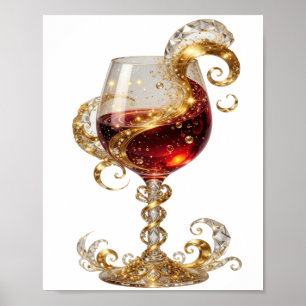 Witty Gold ABSTRACT ART Poster