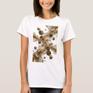 Witty Gold ABSTRACT ART Wearable Art T-Shirt