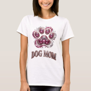 Witty Gold DOG MOM Quote Design T-Shirt