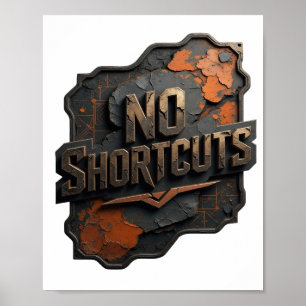 Witty Gold NO SHORTCUTS 3D Text Art Poster