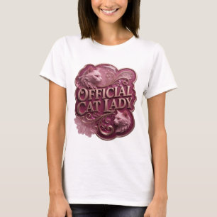 Witty Gold OFFICIAL CAT LADY Modern Design T-Shirt