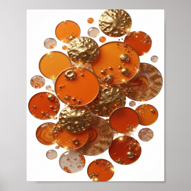 Witty Gold ORANGE AND GOLD CIRCLES Poster (Front)