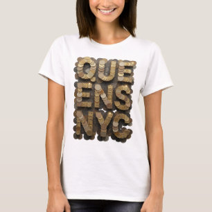 Witty Gold QUEENS NYC Graphic Design T-Shirt
