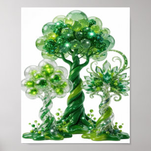 Witty Green GREEN GEMS AND GLITTERY BUBBLES Poster