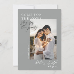 Witty Grey Photo Save The Date Invitation