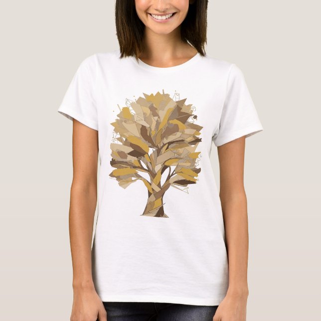Witty Grey TREE OF LIFE Bold Design T-Shirt (Front)
