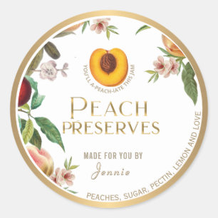 Witty Logo Design Elegant Peach Preserves Label