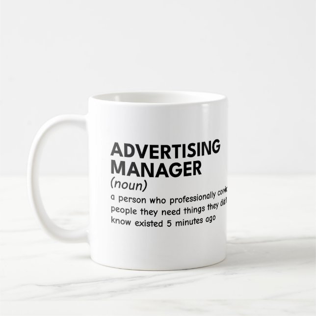 Witty Marketing Manager Definition Coffee Mug (Left)