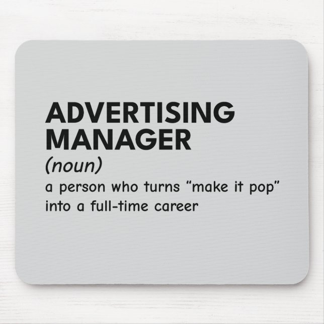 Witty Marketing Manager Definition Mouse Mat (Front)