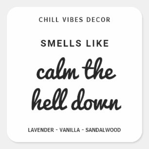 Witty Modern White Soy Candle Labels