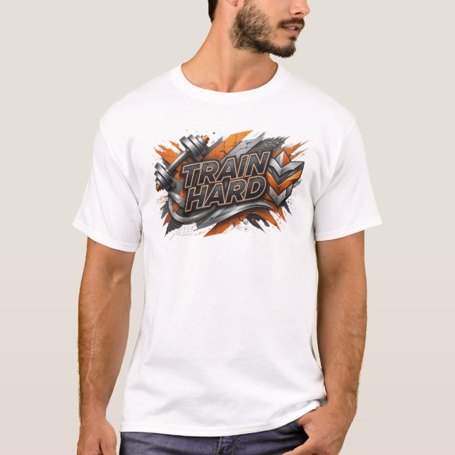 Witty Orange TRAIN HARD Tee (Front)