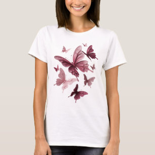 Witty Pink BUTTERFLIES Wearable Art T-Shirt
