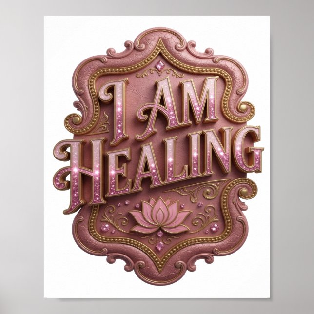 Witty Pink I AM HEALING Poster (Front)