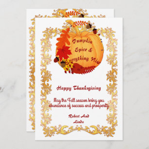 Witty Quote Orange Fall Pumpkin Spice Gold Frame