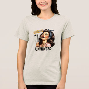 Witty Retro Girl  – Completely Unhinged Tri-Blend  Shirt