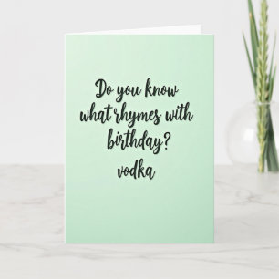 Witty Script Green Birthday Card
