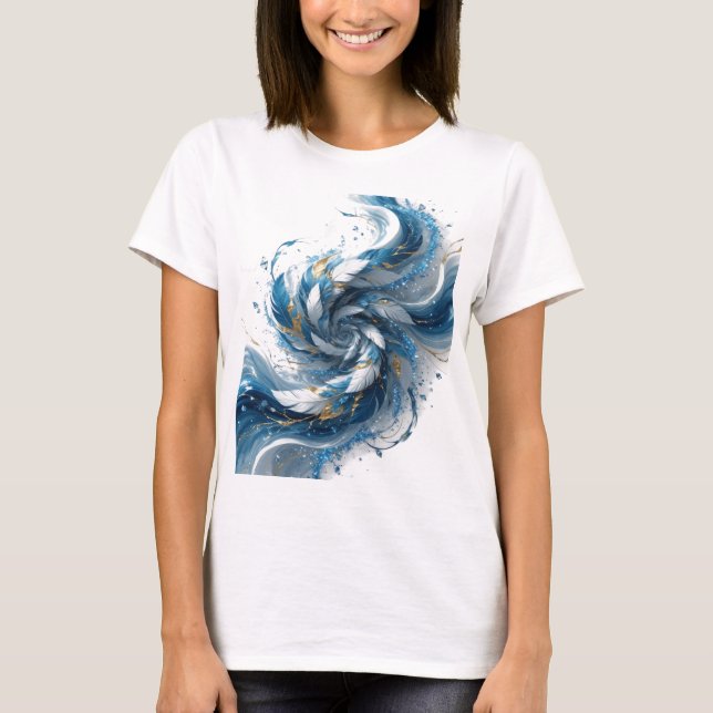 Witty Silver ABSTRACT ART Abstract Design T-Shirt (Front)
