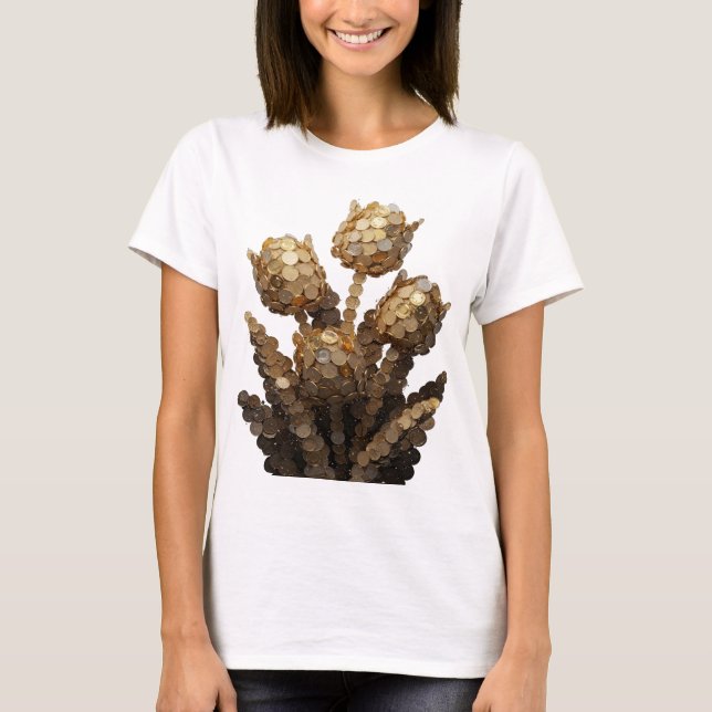 Witty Silver ABSTRACT ART Design T-Shirt (Front)