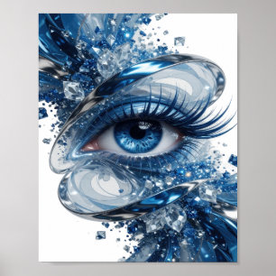 Witty Silver BLUE EYES Quote Design Poster