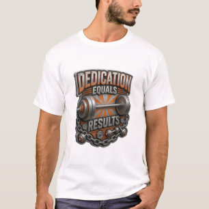 Witty Silver DEDICATION EQUALS RESULTS Print T-Shirt