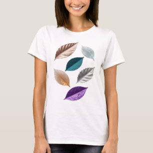 Witty Silver LEAFY Text Design T-Shirt