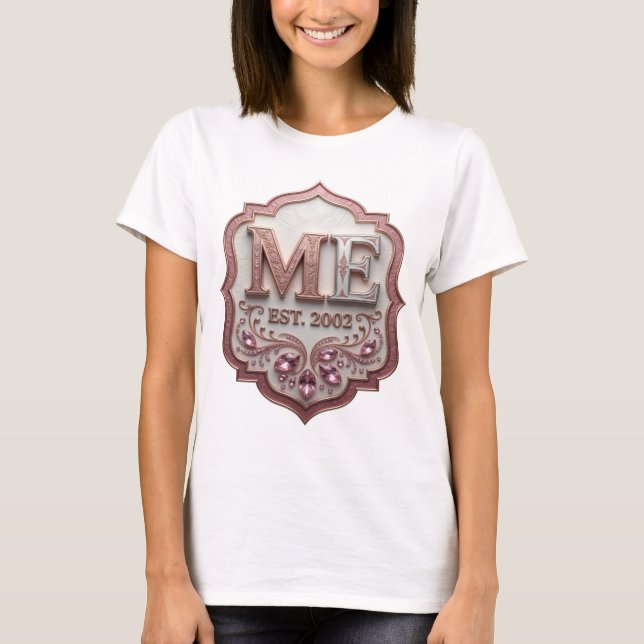 Witty Silver ME EST 2002 Custom Design T-Shirt (Front)