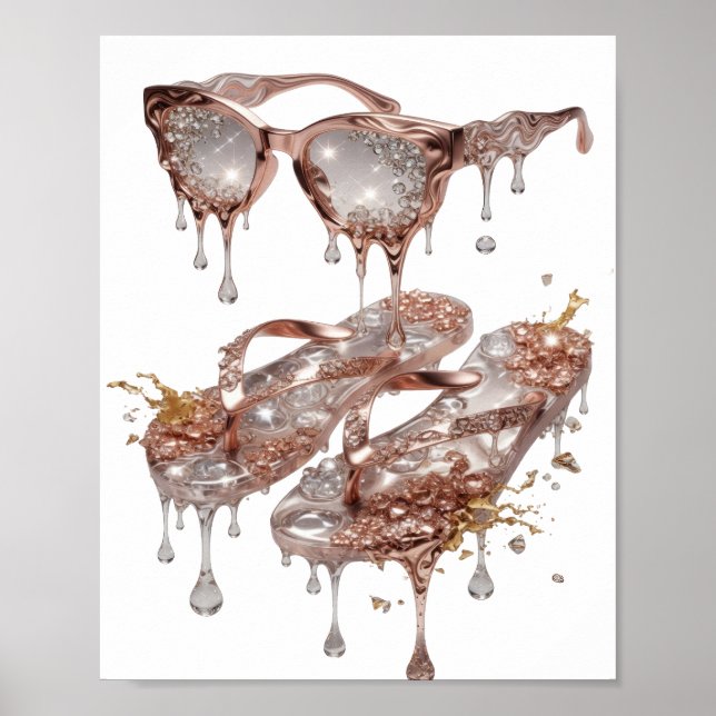 Witty Silver ROSE GOLD GLAMOUR Print (Front)