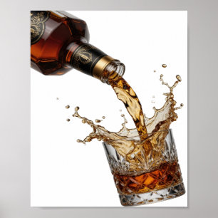 Witty Silver WHISKY POURING INTO GLASS Poster