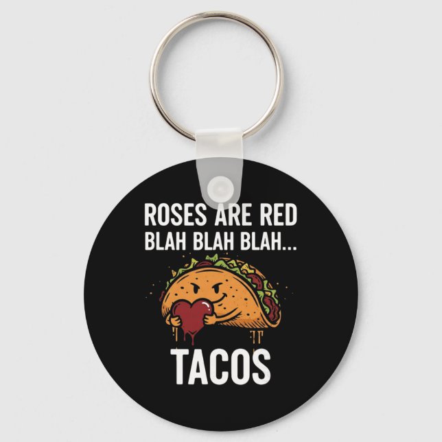 Witty Taco Poem Design Present For Valentine Fans  Key Ring (Front)