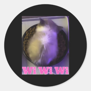 Wiwiwi Cat Meme  Classic Round Sticker