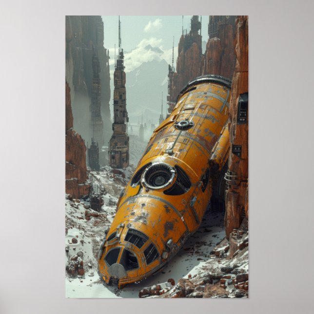 Wix 3D Realistic Photo: The Crashed Alien Space Po Poster (Front)