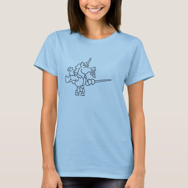 Wizard101 Doodle Diego Attack (Black & White) T-Shirt (Front)