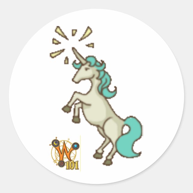 Wizard101 Unicorn Doodle Sticker (Front)