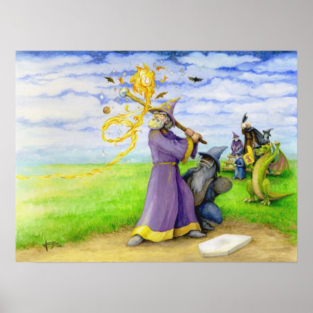Wizard at Bat Poster (Front)