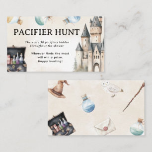 Wizard Baby Shower Pacifier Hunt Game Activity Enclosure Card