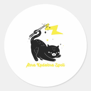 Wizard black cat - Abra Kadabra Spell Classic Round Sticker