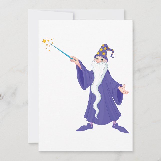 Wizard Casting A Spell Invitation (Front)