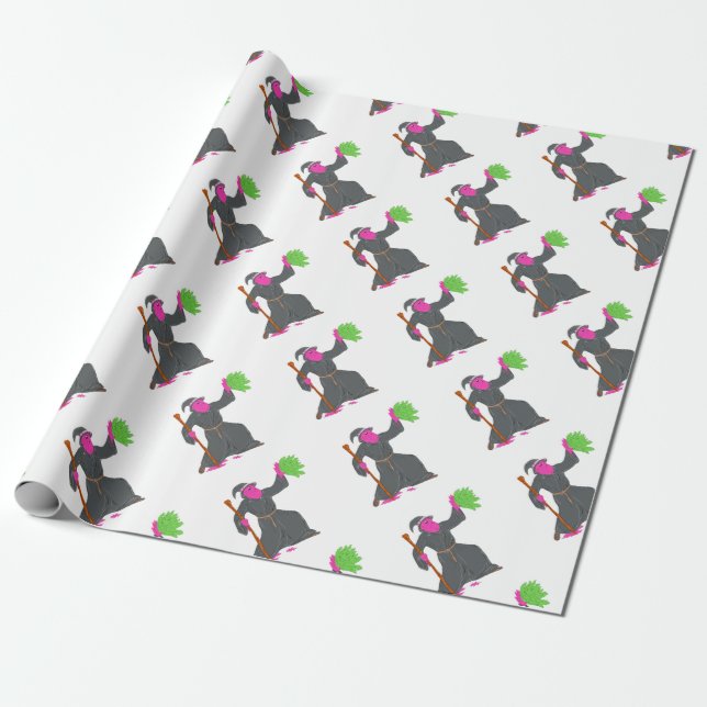 Wizard Casting Spell Grime Art Wrapping Paper (Unrolled)