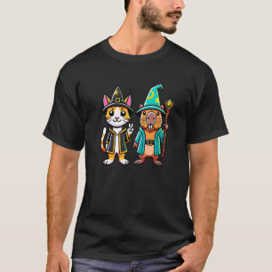 Wizard Cat and Wizard Capybara Halloween Kids Anim T-Shirt
