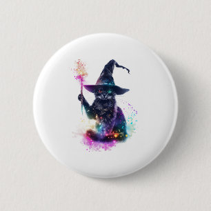 Wizard Cat Magic 6 Cm Round Badge