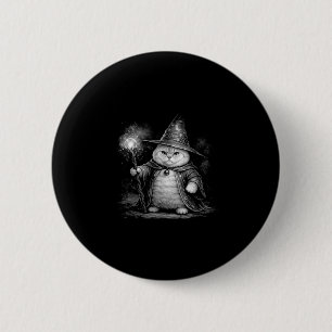 Wizard cat magic fantasy funny vintage tabby meme 6 cm round badge