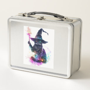 Wizard Cat Magic Metal Lunch Box