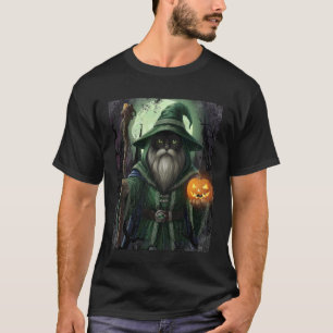 Wizard Cat Magic Spooky Cats and Pumpkin Men Women T-Shirt