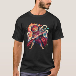 Wizard Cat Magician Cat Kitty Kitten Magic Wand Ca T-Shirt