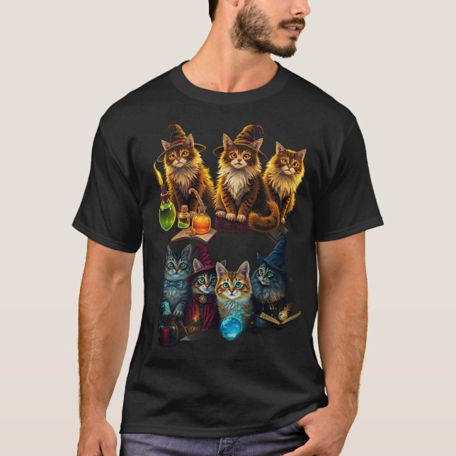 Wizard Cat Society” Shirt – Mystical Meowgic (Front)