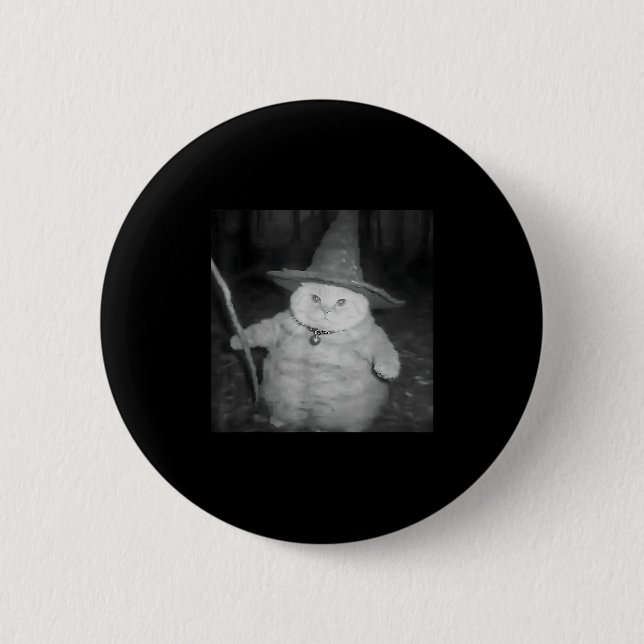 Wizard Cat Weird Funny Halloween Cat Meme  6 Cm Round Badge (Front)