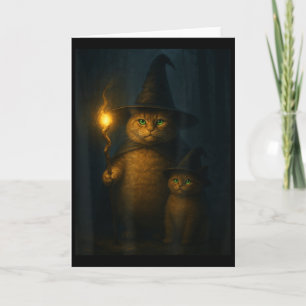 Wizard Cat Weird Funny Halloween Cat Meme Card