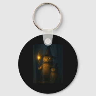 Wizard Cat Weird Funny Halloween Cat Meme  Key Ring