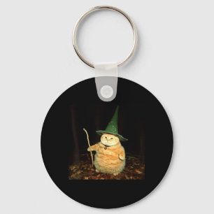 Wizard Cat Weird Funny Halloween Cat Meme Key Ring
