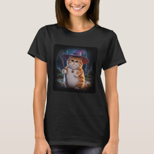 Wizard Cat Weird Funny Halloween Cat Meme T Shirt. T-Shirt